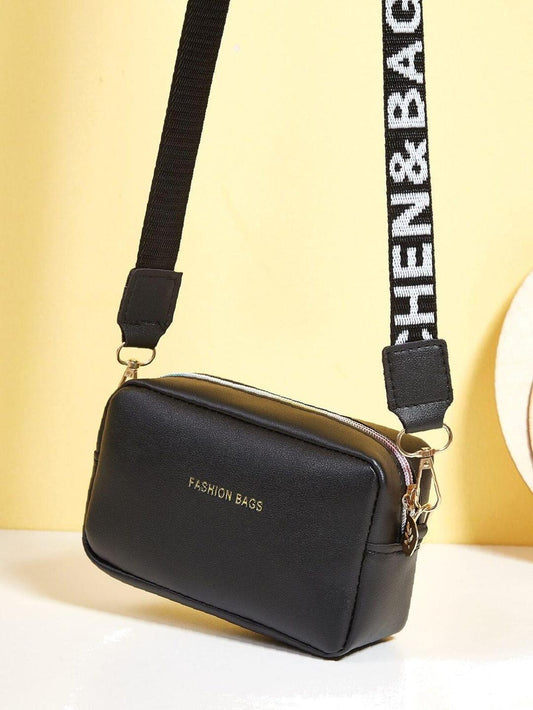 Black Leather Crossbody Bag For Girls